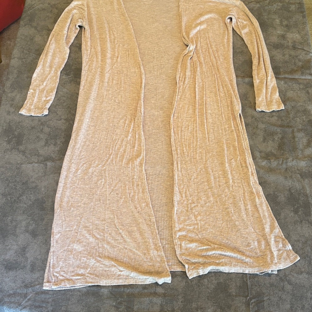 See You Monday Tan Long Cardigan